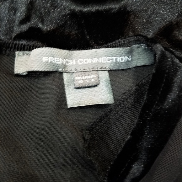 French Connection Black Viven Velvet Body-Con Dress NWT Size 6 - Picture 6 of 7